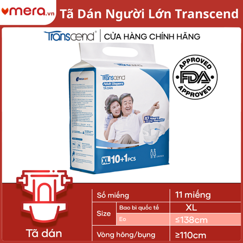 Tã Dán Người Lớn Transcend - Chuẩn FDA Hoa Kỳ, Thấm Hút 10H