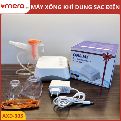 Máy Xông Khí Dung Pin Sạc (Hạt Sương Mịn ≤3.5μm, Siêu Êm ≤50dB, Hẹn Giờ) - OROMI AXD-305