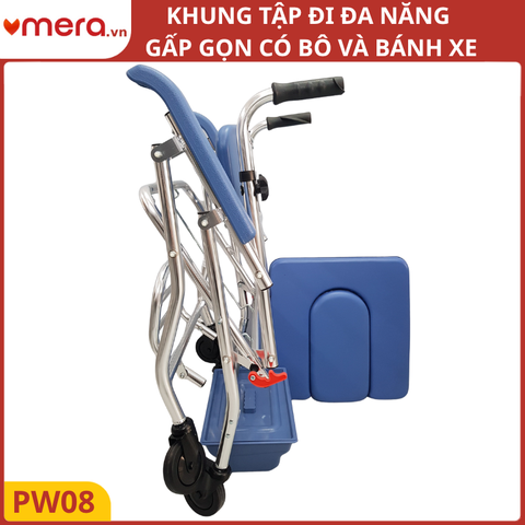 Khung Tập Đi Đa Năng Gấp Gọn Có Bô (Khung Nhôm, Đệm Da Simili) - OROMI PW08