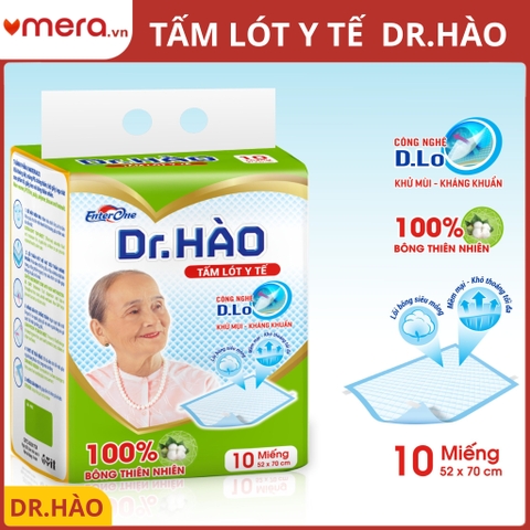 Tấm Lót Y Tế Kháng Khuẩn Khử Mùi D.Lo (100% Bông Thiên Nhiên, 52x70cm) - Dr. Hào