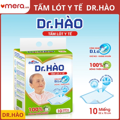 Tấm Lót Y Tế Kháng Khuẩn Khử Mùi D.Lo (100% Bông Thiên Nhiên, 52x70cm) - Dr. Hào