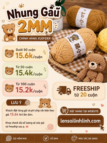 Nhung Gấu 2MM Hãng Xuefeier