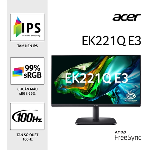 Màn hình Acer EK221Q E3 UM.WE1SV.301 (21.5 inch - FHD - IPS - 100Hz - 1ms - FreeSync)