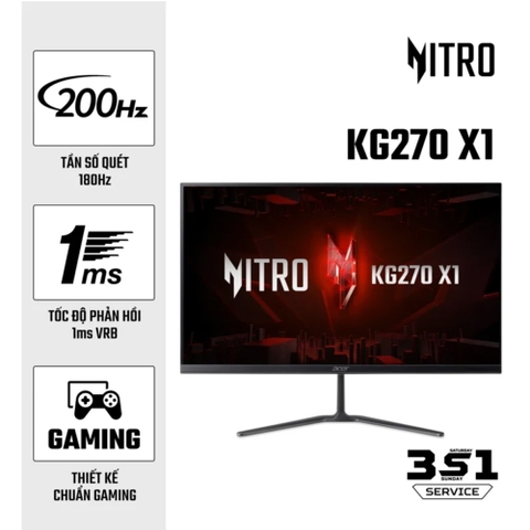 Màn hình gaming Acer NITRO KG270 X1(27 inch - IPS - FHD - 200Hz - 1ms)