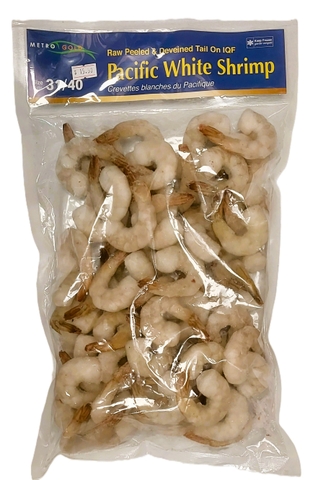 Metro Gold, Pacific White Shrimp PTO 31/40 IQF Chn, 2Lbs