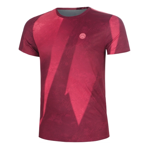 Áo Bidi Badu tay ngắn thể thao tennis/pickleball nam Freeze Out Dark Red Pink BB110043-9050