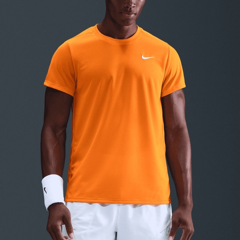 Áo Tay Ngắn Thể Thao Nam Nike Court Victory Men's Dri-FIT Tennis Top - Cam