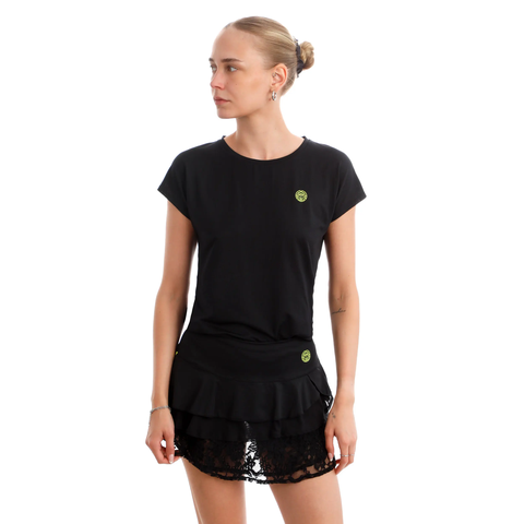 Áo Bidi Badu tay ngắn thể thao tennis/pickleball nữ Night Flash Black BB110054-200