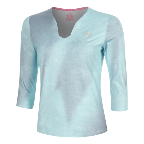Áo Bidi Badu dài tay thể thao tennis/pickleball nữ Freeze Out V-Neck Printed Mint BB110050-6280