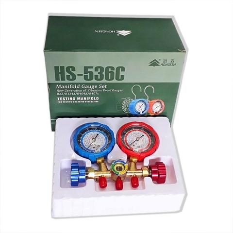Đồng Hồ Gas Đôi HONGSEN Model: HS-536C (1 Đồng Hồ Đôi + 3 Dây Gas R22 )