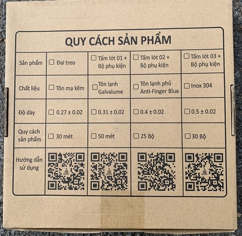 Tấm lót 01 + bộ phụ kiện ( 30 bộ/ hộp)