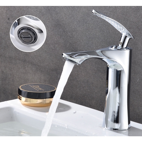 Vòi lavabo, vòi rửa mặt GIORMANI nóng lạnh lá liễu cao cấp SNL60 kèm đôi dây cấp inox