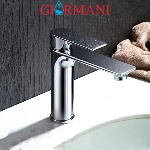 Vòi lavabo, vòi rửa mặt GIORMANI nóng lạnh cao cấp SNL52 kèm đôi dây cấp inox