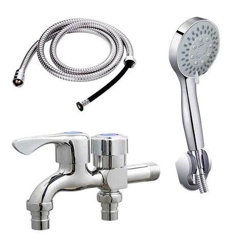 Bộ củ sen tắm lạnh GIORMANI kết hợp bát sen chỉnh chế độ nước SL01-VHS11 kèm dây và đế cài