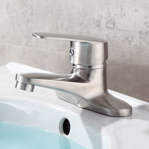 Vòi rửa mặt, vòi lavabo nóng lạnh inox 304 cao cấp GIORMANI SNL58 kèm đôi dây cấp nước inox