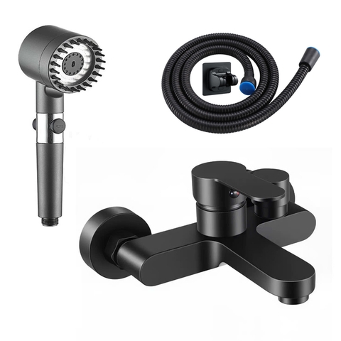 Bộ sen tắm nóng lạnh cao cấp kiểu mới mạ đen GIORMANI SNL911 kết hợp bát sen massage tiện lợi SNL911-VHS17