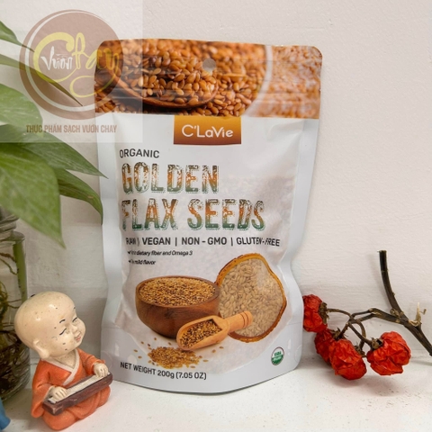 Hạt lanh vàng hữu cơ Clavie 200g