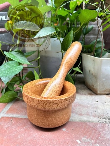 Bộ chày cối gỗ dừa nguyên khối