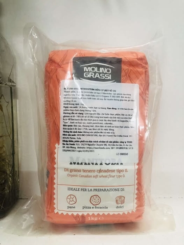 Bột mì Manitoba hữu cơ 1kg chuyên làm bánh (MẦU CAM)