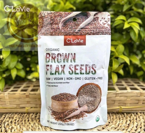 Hạt lanh nâu hữu cơ CLavie 200g