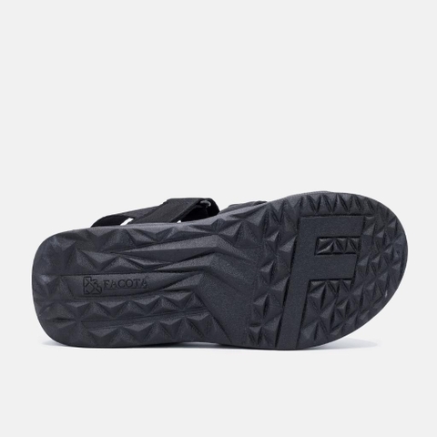 [FREESHIP] Giày sandal, dép quai hậu, dép xăng đan nam nữ FACOTA màu ĐEN 3 QUAI DÁN  GLC01 đi học