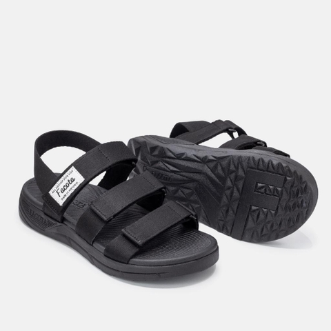 [FREESHIP] Giày sandal, dép quai hậu, dép xăng đan nam nữ FACOTA màu ĐEN 3 QUAI DÁN  GLC01 đi học