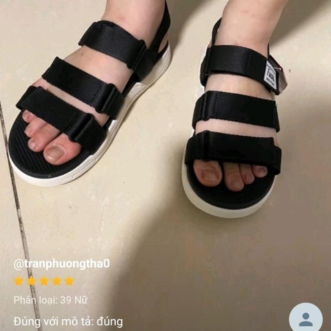 [FREESHIP] Giày sandal, dép quai hậu, dép xăng đan nam nữ FACOTA màu ĐEN TRẮNG 3 QUAI DÁN GLC02 đi học