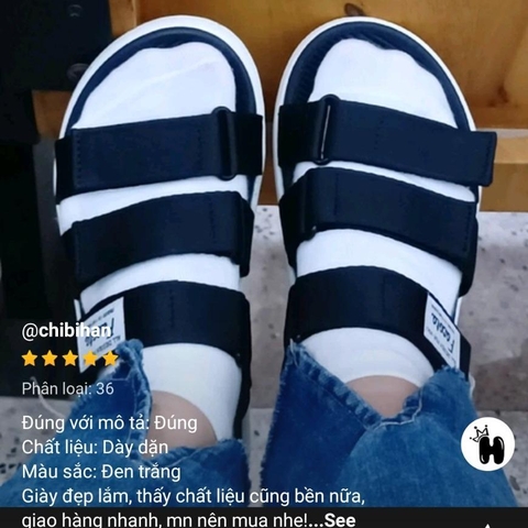 [FREESHIP] Giày sandal, dép quai hậu, dép xăng đan nam nữ FACOTA màu ĐEN TRẮNG 3 QUAI DÁN GLC02 đi học