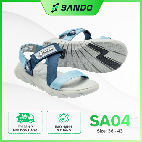 SA | Giày Dép Sandal Nam, Nữ Unisex Thể Thao Xám Phối Xanh Đi Học, Đi Chơi SA04
