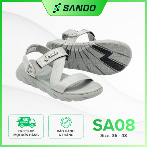 SA | Giày Dép Sandal Nam, Nữ Unisex Thể Thao Xám Full Đi Học, Đi Chơi SA08
