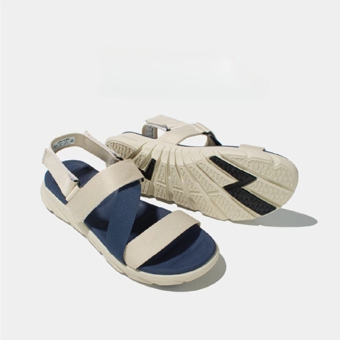 Sandal CHÍNH HÃNG - GiàySandal SHONDO Dép Quai Hậu Nam Nữ F6 Kem Phối Xanh - Đế Phylon, Quai Tháo Gỡ Tiện Lợi.