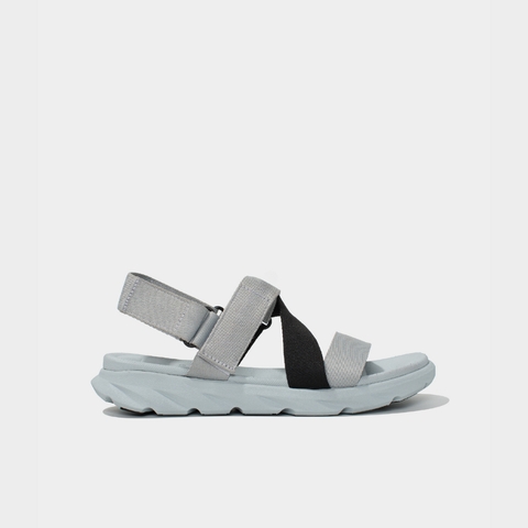 Sandal CHÍNH HÃNG - Giày Sandal SHONDO Dép Quai Hậu Nam Nữ F6 Xám Phối Quai Đen - Đế Phylon, Quai Tháo Gỡ Tiện Lợi.