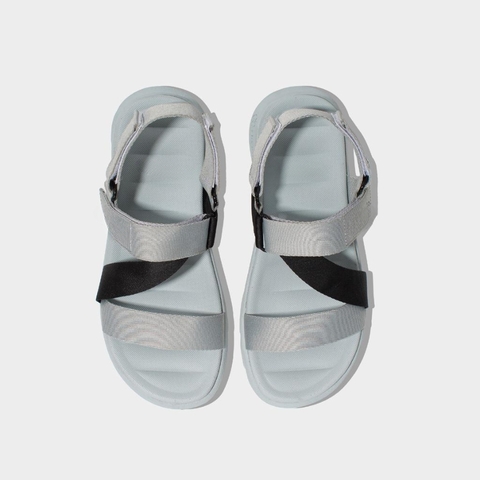 Sandal CHÍNH HÃNG - Giày Sandal SHONDO Dép Quai Hậu Nam Nữ F6 Xám Phối Quai Đen - Đế Phylon, Quai Tháo Gỡ Tiện Lợi.
