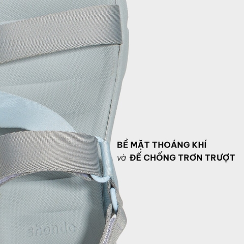 Sandal CHÍNH HÃNG - Giày Sandal SHONDO Dép Quai Hậu Nam Nữ F6 Xám Phối Xanh Da Trời - Đế Phylon, Quai Tháo Gỡ Tiện Lợi.