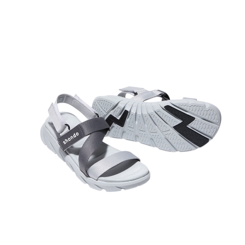 Sandal CHÍNH HÃNG - Giày SHONDO Nam Nữ F6 Xám Phối - Đế Phylon, Quai Tháo Gỡ Tiện Lợi.
