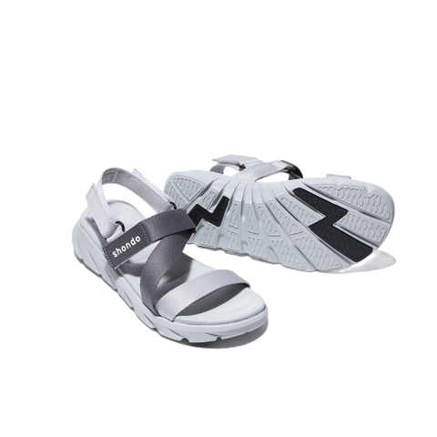 Sandal CHÍNH HÃNG - Giày SHONDO Nam Nữ F6 Xám Phối - Đế Phylon, Quai Tháo Gỡ Tiện Lợi.