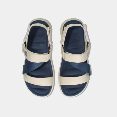 Sandal CHÍNH HÃNG - GiàySandal SHONDO Dép Quai Hậu Nam Nữ F6 Kem Phối Xanh - Đế Phylon, Quai Tháo Gỡ Tiện Lợi.