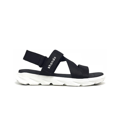 Sandal CHÍNH HÃNG - Giày Sandal SHONDO Dép Quai Hậu Nam Nữ F6 Đen Đế Trắng - Đế Phylon, Quai Tháo Gỡ Tiện Lợi.