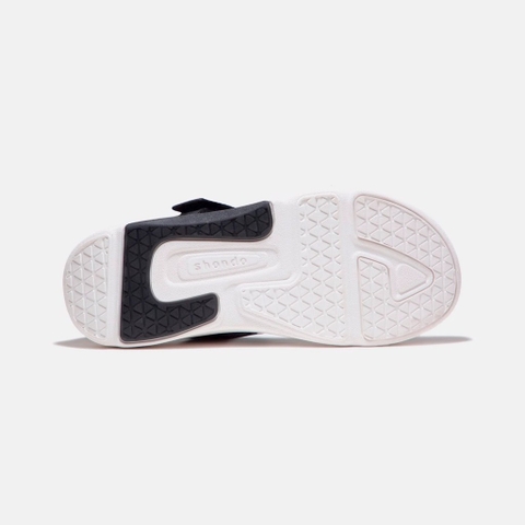 Giày Sandal SHONDO Dép Quai Hậu Nam Nữ F7 Đen Đế Trắng - Đế Phylon Đi Học Đi Chơi