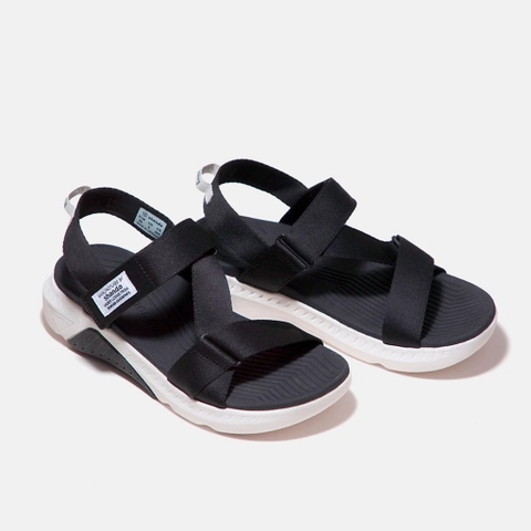Giày Sandal SHONDO Dép Quai Hậu Nam Nữ F7 Đen Đế Trắng - Đế Phylon Đi Học Đi Chơi