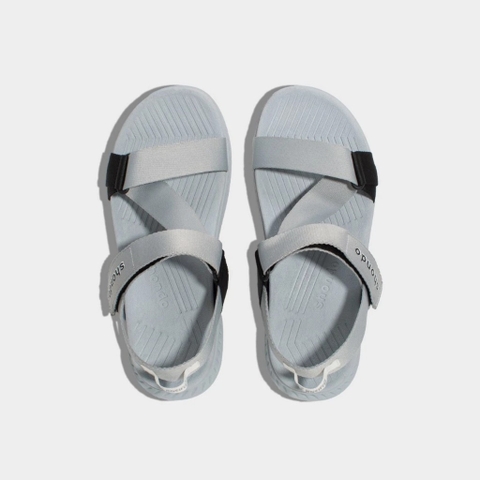 Sandal CHÍNH HÃNG - Giày SHONDO Nam Nữ F7 Xám Phối Đen- Đế Phylon, Quai Tháo Gỡ Tiện Lợi.