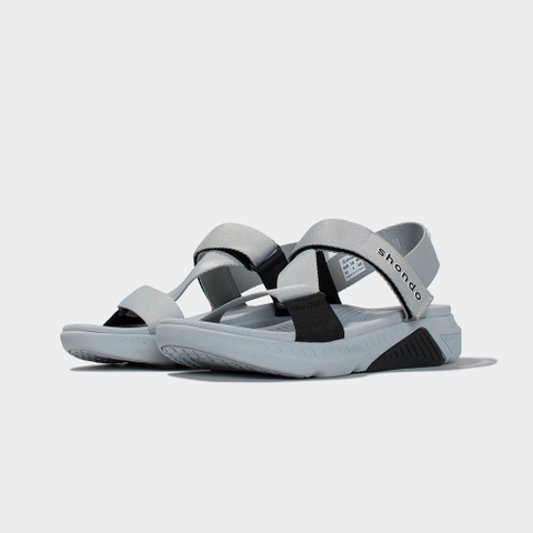 Sandal CHÍNH HÃNG - Giày SHONDO Nam Nữ F7 Xám Phối Đen- Đế Phylon, Quai Tháo Gỡ Tiện Lợi.