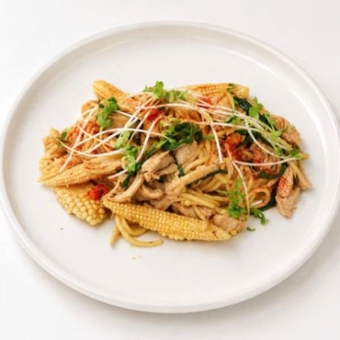Mì Ngô Gà Xé, Nấm & Bắp Non - Shredded Chicken, Mushroom & Baby Corn Corn Pasta