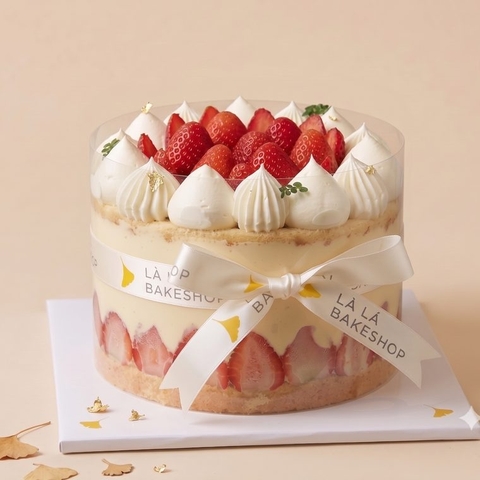 Bánh Sinh Nhật Dâu Trà Shan Tuyết 16cm - Strawberry Shan Tuyet Tea Birthday Cake 16cm