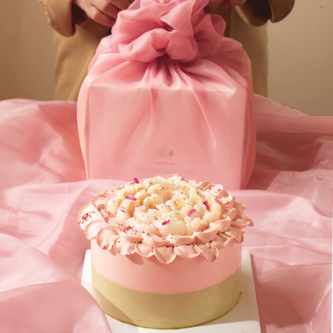 Bánh Vải Hoa Hồng Matcha 16cm - Lychee Rose Matcha Birthday Cake 16cm