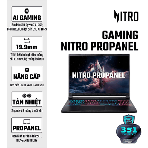 Laptop Acer Gaming Nitro ProPanel ANV16S-61-R9ZV - NH.QXPSV.002