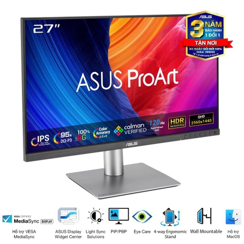 Màn hình ASUS ProArt PA278QGV 27" IPS 2K 120Hz chuyên đồ họa