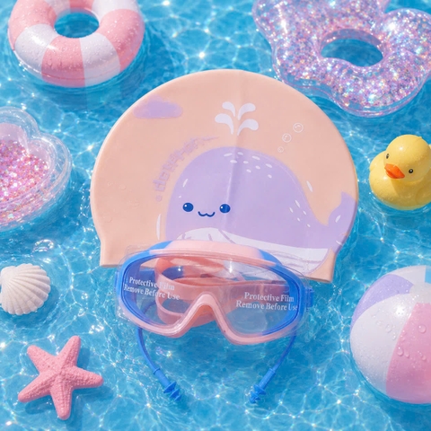 Combo Kính YUKE Hồng Xanh + Nón Cá Dolphin Hồng