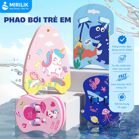 Phao bơi ván tập bơi trẻ em phao lưng bơi lội chính hãng YOU YOU hình pony, khủng long Mirilik House