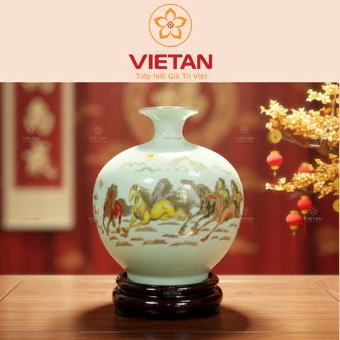 Bình Hút Lộc Mã Đáo Thành Công Men Ngọc BHL06